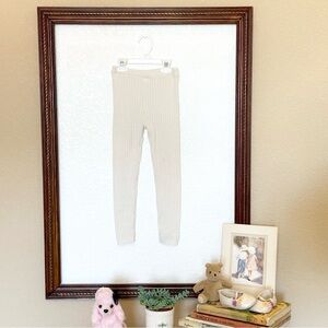 Osh Kosh B'gosh EUC 2014 Genuine Kids line Cream Ribbed Knit Leggings Size 5T